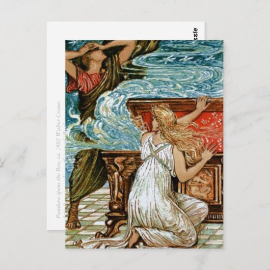 Pandora opent de doos briefkaart (Voorkant / Achterkant)