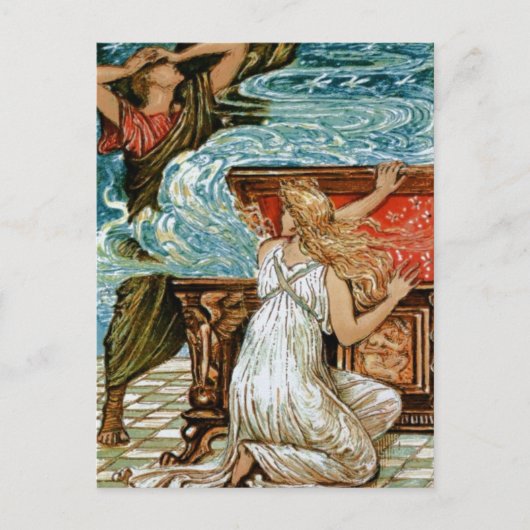 Pandora opent de doos briefkaart (Voorkant)