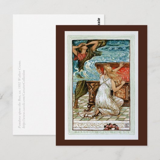 Pandora opent de doos briefkaart (Voorkant / Achterkant)