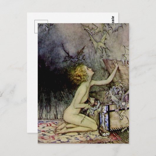 “Pandora opent de doos” door Arthur Rackham Briefkaart (Voorkant / Achterkant)