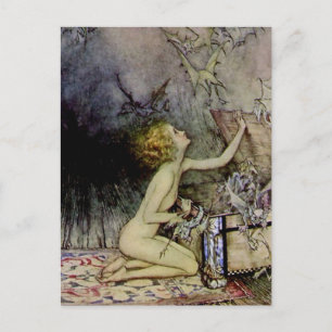 “Pandora opent de doos” door Arthur Rackham Briefkaart