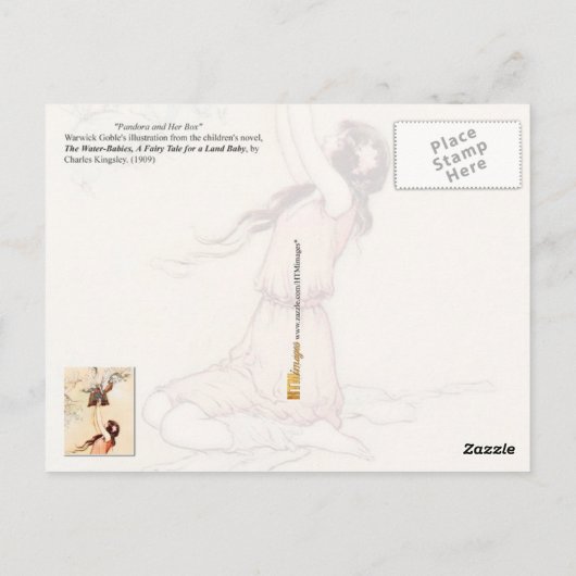  Pandora opent haar doos Briefkaart (Achterkant)