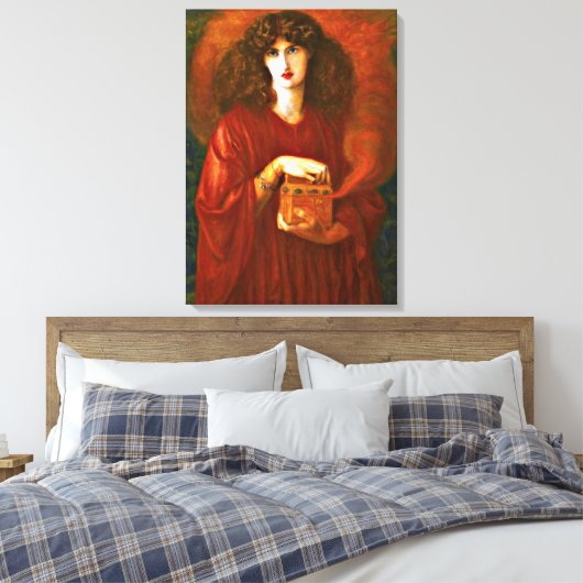 Pandora - Schilderij van Dante Gabriel Rosetti Canvas Afdruk (Insitu (Slaapkamer))