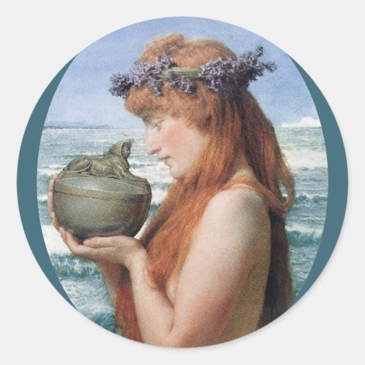Pandora van Sir Lawrence Alma-Tadema Ronde Sticker (Voorkant)
