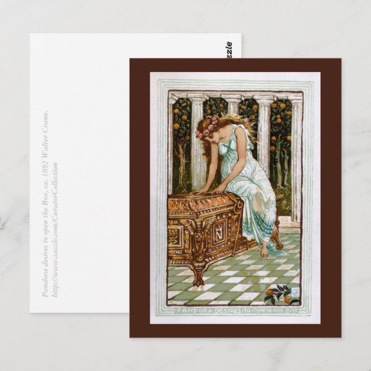 Pandora wil de doos openen briefkaart (Voorkant / Achterkant)