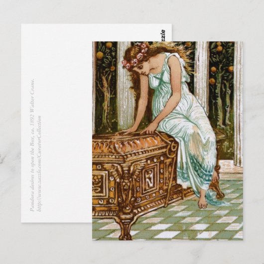 Pandora wil de doos openen briefkaart (Voorkant / Achterkant)