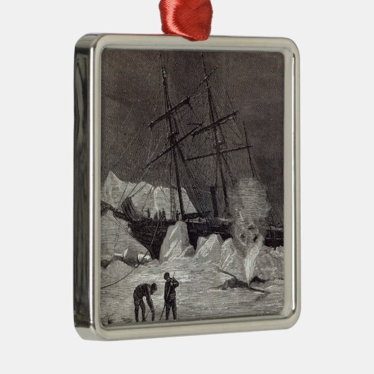 Pandora zit in het ijs. metalen ornament (Rechts)