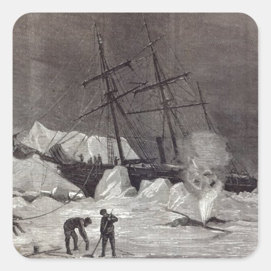 Pandora zit in het ijs. vierkante sticker (Voorkant)