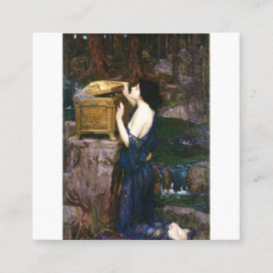 Pandora's Box - John William Waterhouse Vierkante Visitekaartje