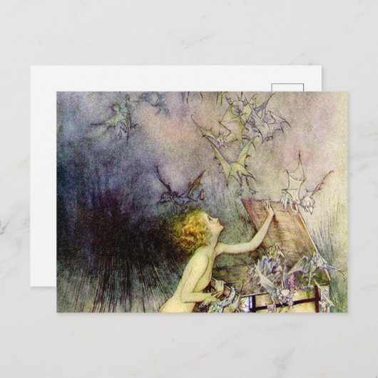 Pandora's Box van Arthur Rackham Briefkaart (Voorkant / Achterkant)
