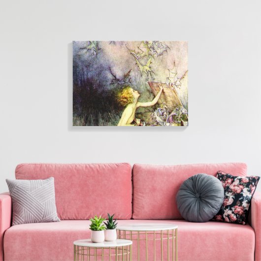 Pandora's Box van Arthur Rackham Canvas Afdruk (Insitu (Woonkamer))