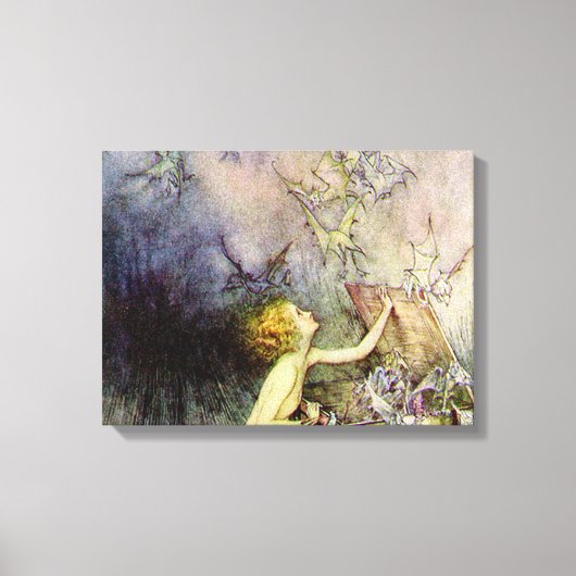 Pandora's Box van Arthur Rackham Canvas Afdruk (Voorkant)