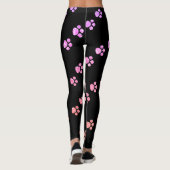 Pandroze roze roze roze glitter zwart leggings (Achterkant)