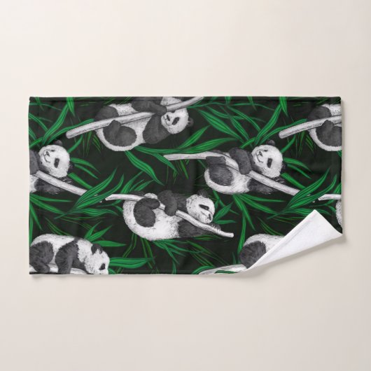 Panduiken op donkergroen bad handdoek (Handdoek)