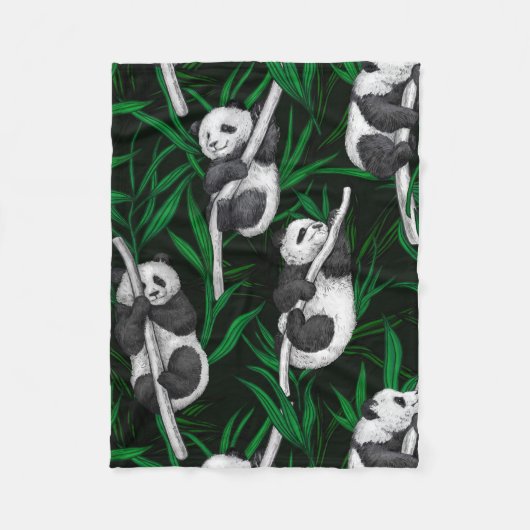 Panduiken op donkergroen fleece deken (Voorkant)