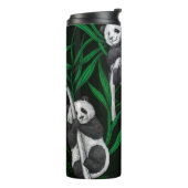 Panduiken op donkergroen thermosbeker (Gedraaid links)
