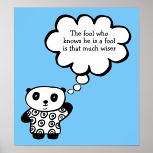 Pandy de Panda Boeddhistische Dwaas Quote Poster