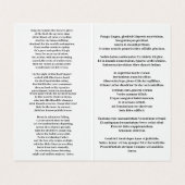 Pane Lingua Gloriosi Visitekaartje (Binnenkant ongevouwen)