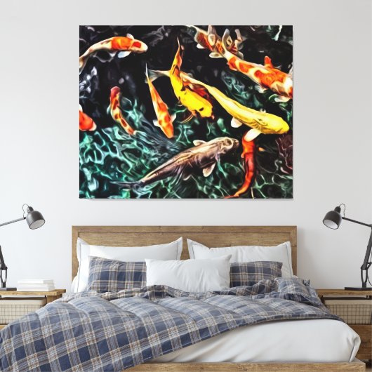 Paneel Blauw Vis Aquarium Zee Wandkunst Schilderen Canvas Afdruk (Insitu (Slaapkamer))