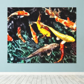 Paneel Blauw Vis Aquarium Zee Wandkunst Schilderen Canvas Afdruk (Insitu (Houten vloer))