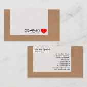 Paneel - Hart - Kartonnen doos Visitekaartje (Voorkant / Achterkant)