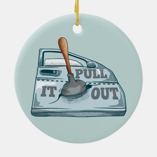 Paneel kloppende auto workshop keramisch ornament (Achterkant)