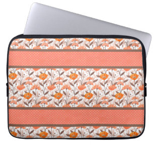  paneel Koraal en Oranje Laptop Sleeve