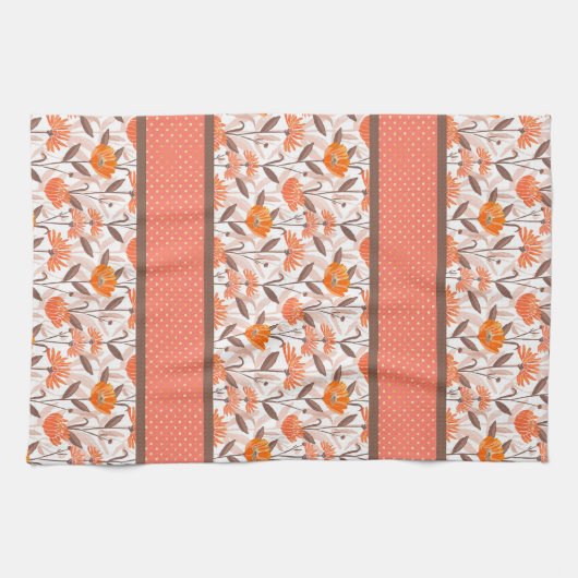  paneel Koraal en Oranje Theedoek (Horizontaal)