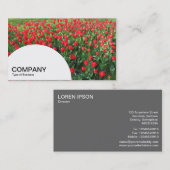 Paneel met halve cirkel - Bed of Red Tulips 01 Visitekaartje (Voorkant / Achterkant)