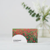 Paneel met halve cirkel - Bed of Red Tulips 01 Visitekaartje (Staand voorkant)