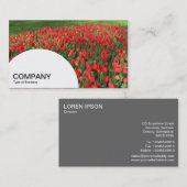 Paneel met halve cirkel - Bed of Red Tulips 02 Visitekaartje (Voorkant / Achterkant)