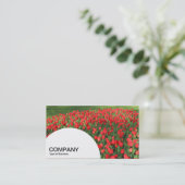 Paneel met halve cirkel - Bed of Red Tulips 02 Visitekaartje (Staand voorkant)