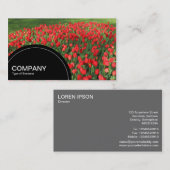 Paneel met halve cirkel (stippen) - Bed van rode t Visitekaartje (Voorkant / Achterkant)