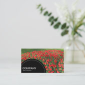 Paneel met halve cirkel (stippen) - Bed van rode t Visitekaartje (Staand voorkant)