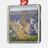 Paneel van geglazuurde aardewerken, Isfahan Metalen Ornament (Links)
