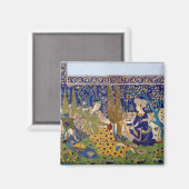 Paneel van geglazuurde tegel van aardewerk, Isfaha Magneet (Voorkant / Achterkant)