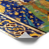 Paneel van geglazuurde tegel van aardewerk, Isfaha Poster (Hoek)