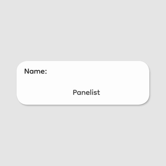 Paneeldeelnemer Herbruikbaar Magnetisch Naamlabel Naamplaatje (Voorkant)