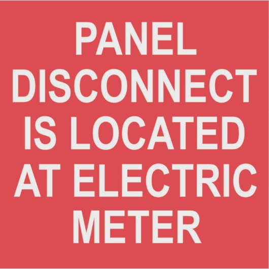 Paneelontkoppeling op het etiket van de elektrisch sticker (Voorkant)