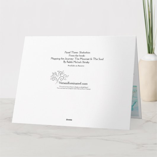 Panel 3: Sheloshim: Kaart van rouwkaart (Achterkant)