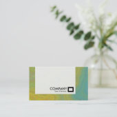 Panel - Geel en blauw marmer Visitekaartje (Staand voorkant)