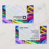 Panel — kleurrijke papierclips visitekaartje (Voorkant / Achterkant)