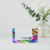 Panel — kleurrijke papierclips visitekaartje (Staand voorkant)