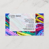 Panel — kleurrijke papierclips visitekaartje (Achterkant)