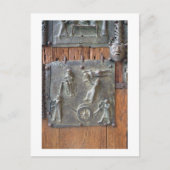 Panel van de linkerdeur, 12e eeuw (bronz) briefkaart (Voorkant)