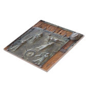 Panel van de linkerdeur, 12e eeuw (bronz) tegeltje (Zijkant)