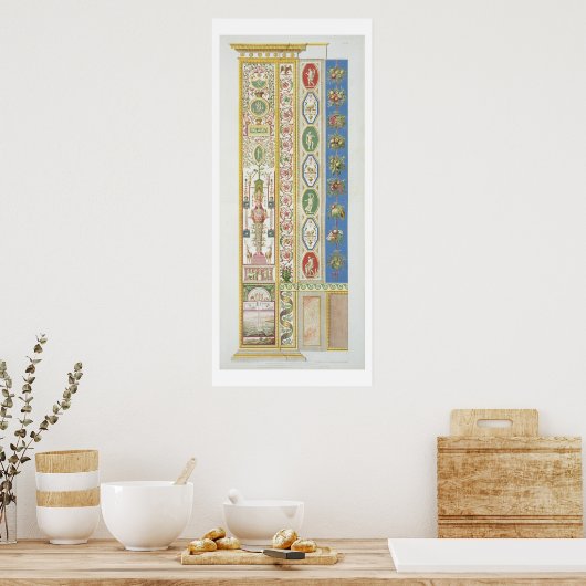 Panel van Raphael Loggia bij het Vaticaan, engr Poster (Keuken)