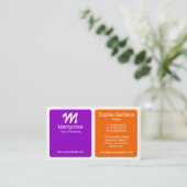 Panelen - Paarse en Oranje Visitekaartje (Staand voorkant)