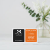 Panelen - Zwart, Sinaasappel en wit Visitekaartje (Staand voorkant)