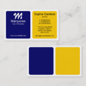 Panels - Ambergeel, Donkerblauw en wit Visitekaartje (Voorkant / Achterkant)